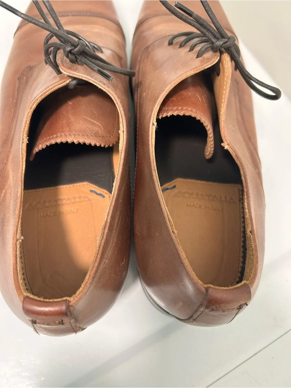 Aquatalia Men’s Leather Oxford Shoes Brown Size 12